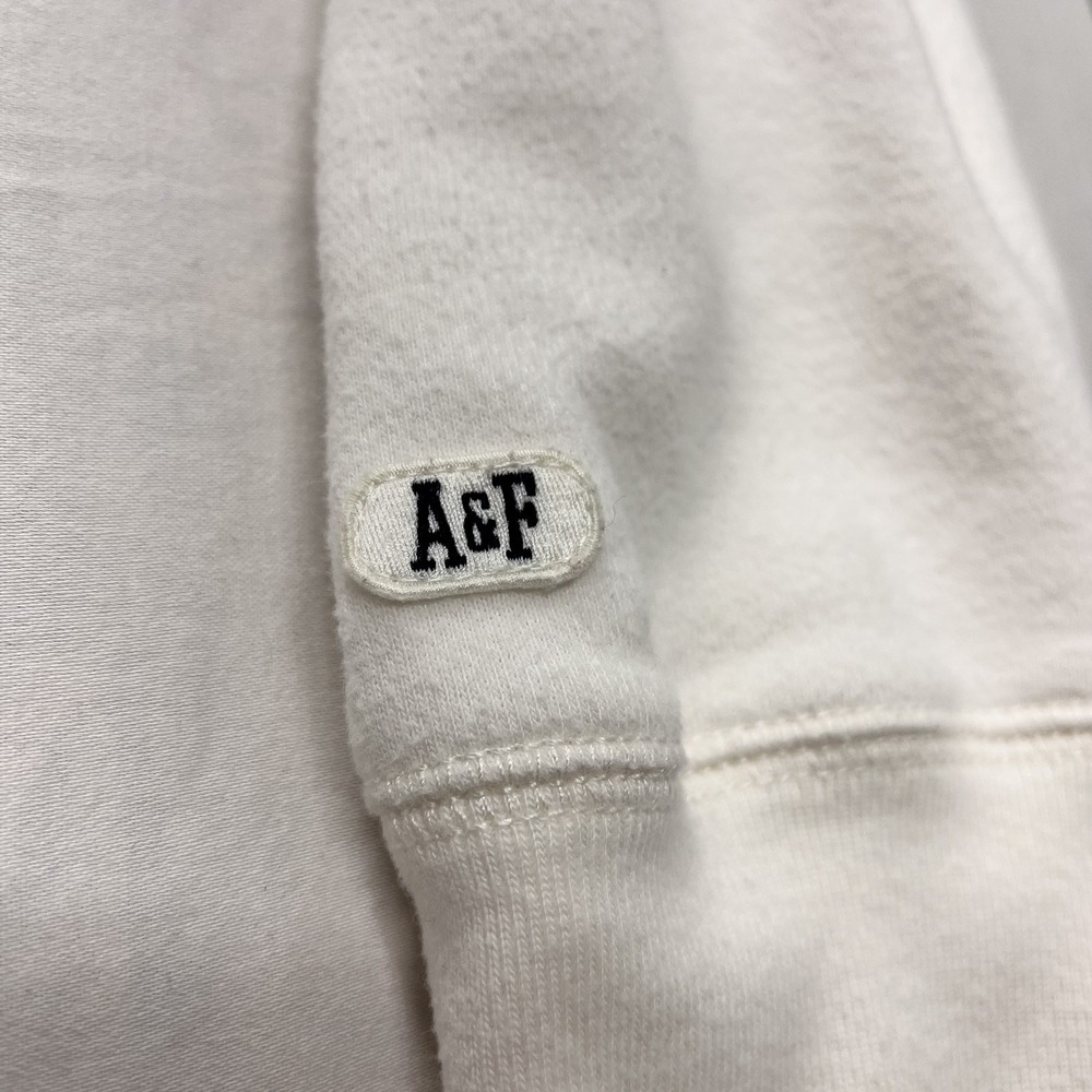 Abercrombie & Fitch Y2K Quarter Zip Jacket Cozy White Women's Medium Long Sleeve - Picture 4 of 10